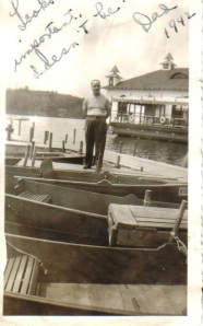 Joe on boat dock Lake 1942