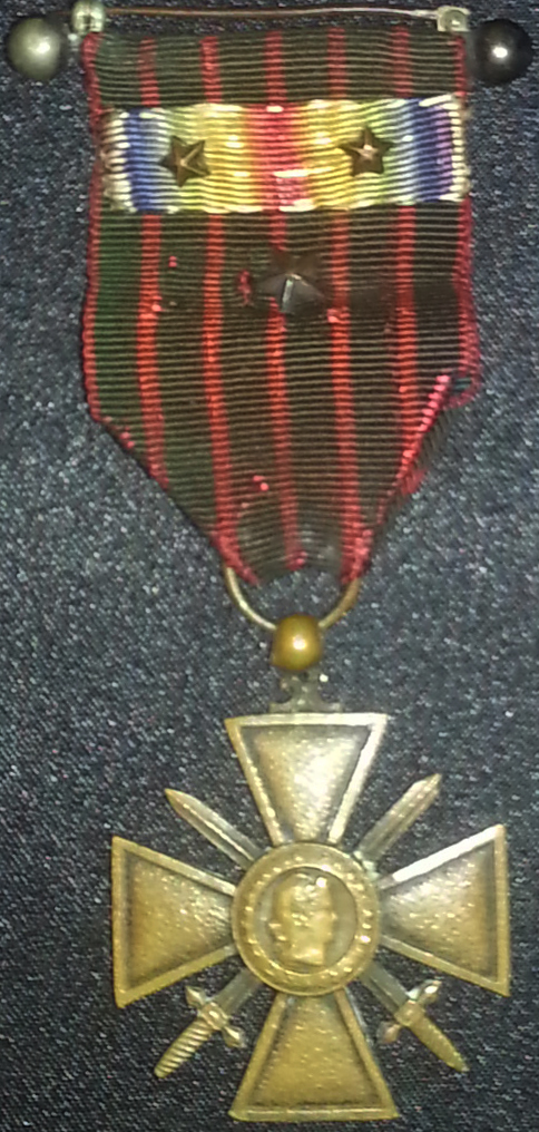 Croix-de-Guerre awarded to Simon L B Cohen 1918