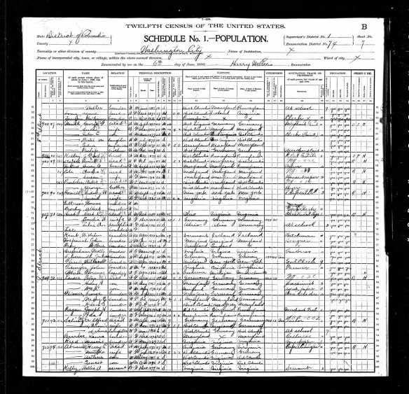 Fannie and Alfred Selinger 1900 census