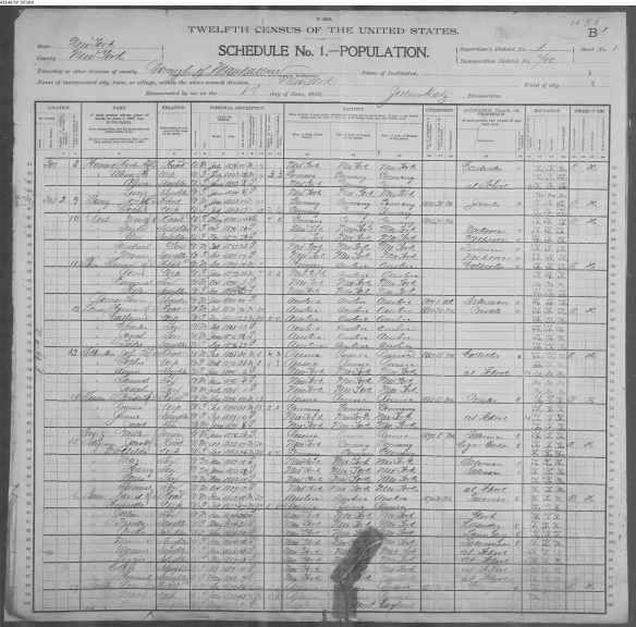 Jacob Seligman and Mathilde Kerbs 1900 census