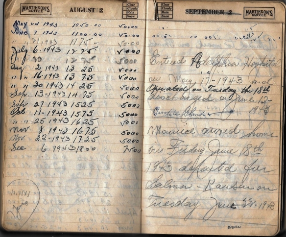 Grandpa Notebook 6 notes about Maurice in service